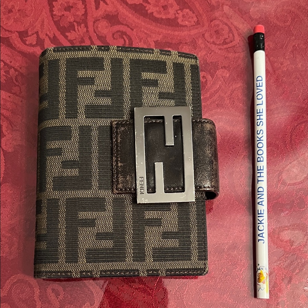 Fendi Black and Brown Logo Wallet